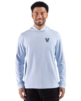 Villanova Wildcats Cutter & Buck Adapt Recycled Soft Knit Stripe Mens Big & Tall Hooded Pullover Atlas Heather/White Front
