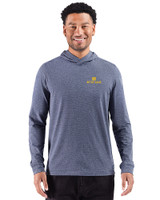 Notre Dame Fighting Irish Cutter & Buck Adapt Recycled Soft Knit Stripe Mens Big & Tall Hooded Pullover Navy Blue Heather Front