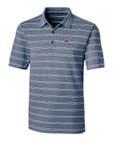 Chicago Cubs Cutter & Buck Forge Epic Confidence Recycled Heathered Stripe Stretch Mens Polo Indigo Mannequin