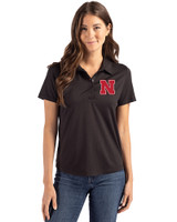 Nebraska Cornhuskers Cutter & Buck Coastline Recycled Double Peached Womens Polo Black Front