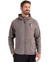 Cleveland Guardians Cutter & Buck Woodland Epic Versatility Recycled Insulated Fleece Mens Full Zip Jacket Elemental Grey Front