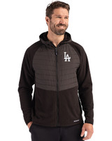 Los Angeles Dodgers Cutter & Buck Woodland Epic Versatility Recycled Insulated Fleece Mens Full Zip Jacket Black Front