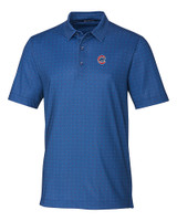 Chicago Cubs Cutter & Buck Pike Double Dot Print Stretch Mens Polo Indigo Mannequin