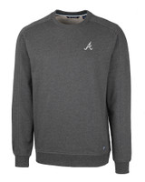 Atlanta Braves Cutter & Buck Saturday Cotton Blend Mens Crew Neck Sweatshirt Charcoal Heather Mannequin