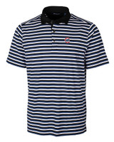 Chicago Cubs Cutter & Buck Mens Forge Polo Multi Stripe Tour Blue Mannequin