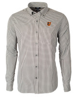 Baltimore Orioles Cutter & Buck Versatech Multi Check Stretch Mens Long Sleeve Dress Shirt Black Mannequin