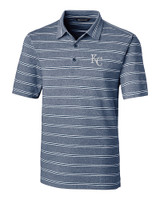 Kansas City Royals Cutter & Buck Forge Epic Confidence Recycled Heathered Stripe Stretch Mens Polo Indigo Mannequin