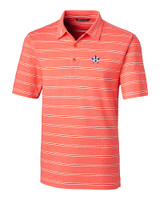 Houston Astros Cutter & Buck Forge Epic Confidence Recycled Heathered Stripe Stretch Mens Polo College Orange Mannequin
