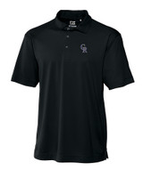 Colorado Rockies Cutter & Buck Genre Textured Solid Mens Polo Black Mannequin