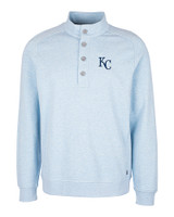Kansas City Royals Cutter & Buck Saturday Cotton Blend Mens Mock Pullover Sweatshirt Atlas Heather Mannequin