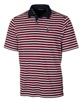 Los Angeles Angels Cutter & Buck Mens Forge Polo Multi Stripe Cardinal Red Mannequin