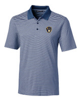 Milwaukee Brewers Cutter & Buck Forge Tonal Stripe Stretch Mens Big and Tall Polo Indigo Mannequin
