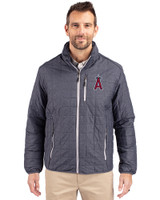 Los Angeles Angels Cutter & Buck Rainier PrimaLoft®  Mens Big and Tall Eco Insulated Puffer Jacket Anthracite Melange Front