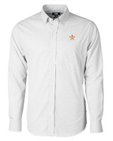Houston Astros Cutter & Buck Versatech Tattersall Stretch Mens Big and Tall Dress Shirt Charcoal Mannequin