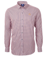 Houston Astros Cutter & Buck Versatech Multi Check Stretch Mens Big and Tall Long Sleeve Dress Shirt College Orange Mannequin