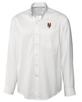 New York Mets Cutter & Buck Epic Easy Care Fine Twill Mens Big and Tall Dress Shirt White Mannequin