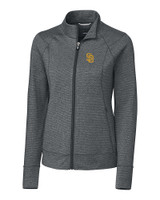 San Diego Padres Cutter & Buck Shoreline Heathered Womens Full Zip Jacket Charcoal Heather Mannequin