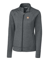 Houston Astros Cutter & Buck Shoreline Heathered Womens Full Zip Jacket Charcoal Heather Mannequin