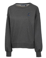 Miami Marlins Cutter & Buck Saturday Cotton Blend Womens Crew Neck Sweatshirt Charcoal Heather Mannequin