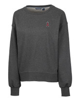 Los Angeles Angels Cutter & Buck Saturday Cotton Blend Womens Crew Neck Sweatshirt Charcoal Heather Mannequin