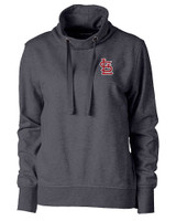 St. Louis Cardinals- Cutter & Buck Saturday Cotton Blend Womens Funnel Neck Sweatshirt Charcoal Heather Mannequin