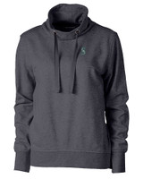 Seattle Mariners Cutter & Buck Saturday Cotton Blend Womens Funnel Neck Sweatshirt Charcoal Heather Mannequin