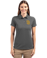 San Diego Padres Cutter & Buck Advantage Eco Tri-Blend Pique Womens Polo Elemental Grey Front