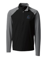 Miami Marlins Cutter & Buck Response Lightweight Hybrid Quarter Zip Mens Pullover Windbreaker Black Mannequin