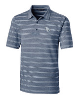 Tampa Bay Rays Cutter & Buck Forge Epic Confidence Recycled Heathered Stripe Stretch Mens Polo Indigo Mannequin
