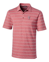Texas Rangers Cutter & Buck Forge Epic Confidence Recycled Heathered Stripe Stretch Mens Polo Cardinal Red Mannequin