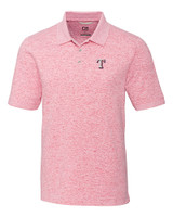 Texas Rangers Cutter & Buck Advantage Tri-Blend Space Dye Mens Polo Cardinal Red Mannequin