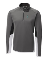 Seattle Mariners Cutter & Buck Traverse Colorblock Stretch Quarter Zip Mens Pullover Elemental Grey Mannequin