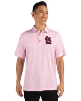 St. Louis Cardinals- Cutter & Buck Pike Double Dot Print Stretch Mens Polo Cardinal Red Front