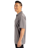 Tampa Bay Rays Cutter & Buck Genre Textured Solid Mens Polo Elemental Grey Side