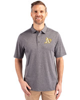 Athletics Cutter & Buck Forge Heathered Stretch Mens Polo Charcoal Heather Front