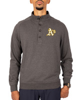 Athletics Cutter & Buck Saturday Cotton Blend Mens Mock Pullover Sweatshirt Charcoal Heather Front