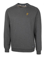 Pittsburgh Pirates Cutter & Buck Saturday Cotton Blend Mens Crew Neck Sweatshirt Charcoal Heather Mannequin