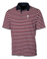 Philadelphia Phillies Cutter & Buck Mens Forge Polo Multi Stripe Cardinal Red Mannequin