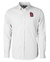 St. Louis Cardinals- Cutter & Buck Versatech Tattersall Stretch Mens Long Sleeve Dress Shirt Charcoal Mannequin
