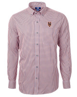 New York Mets Cutter & Buck Versatech Multi Check Stretch Mens Long Sleeve Dress Shirt College Orange Mannequin