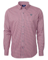 Washington Nationals Cutter & Buck Versatech Multi Check Stretch Mens Long Sleeve Dress Shirt Red Mannequin