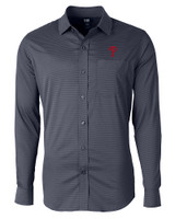 Philadelphia Phillies Cutter & Buck Versatech Geo Dobby Stretch Mens Long Sleeve Dress Shirt Liberty Navy Mannequin
