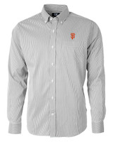 San Francisco Giants Cutter & Buck Versatech Pinstripe Stretch Mens Long Sleeve Dress Shirt Black Mannequin