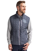 Tampa Bay Rays Cutter & Buck Rainier PrimaLoft® Mens Big and Tall Eco Insulated Full Zip Puffer Vest Anthracite Melange Front