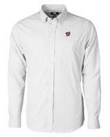 Washington Nationals Cutter & Buck Versatech Tattersall Stretch Mens Big and Tall Dress Shirt Charcoal Mannequin