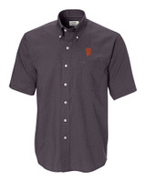 San Francisco Giants Cutter & Buck Epic Easy Care Nailshead Mens Big and Tall Short Sleeve Dress Shirt Black Mannequin