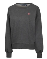 Washington Nationals Cutter & Buck Saturday Cotton Blend Womens Crew Neck Sweatshirt Charcoal Heather Mannequin