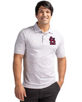 St. Louis Cardinals- Cutter & Buck Advantage Tri-Blend Space Dye Mens Big and Tall Polo Elemental Grey Front