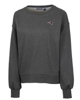 New England Patriots Cutter & Buck Saturday Cotton Blend Womens Crew Neck Sweatshirt Charcoal Heather Mannequin