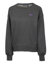 Buffalo Bills Cutter & Buck Saturday Cotton Blend Womens Crew Neck Sweatshirt Charcoal Heather Mannequin